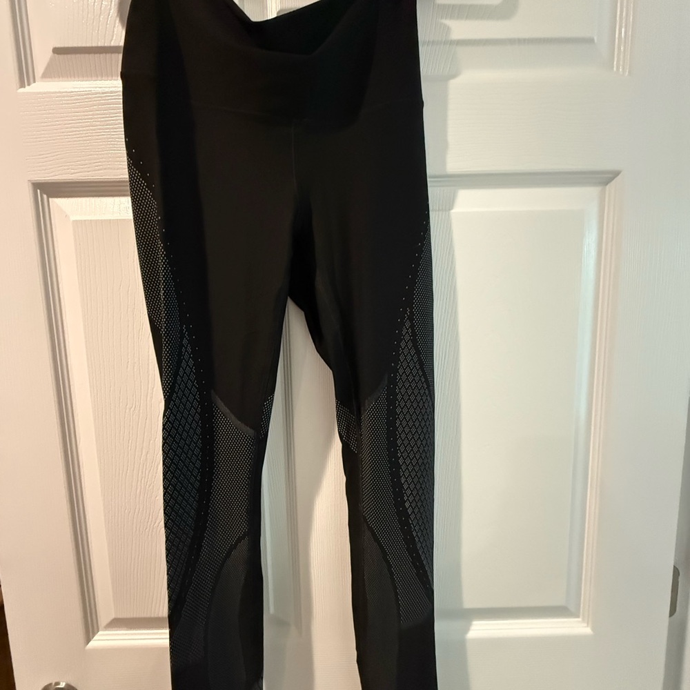 Black Leggings with Mesh like Detail